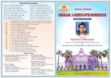 National Conference on “Ramanujan: A Goddess Gifted Mathematician”, during October, 30-31, 2017.